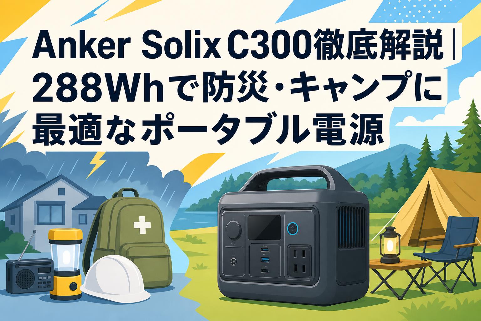 Anker Solix C300徹底解説｜288Whで防災・キャンプに最適なポータブル電源