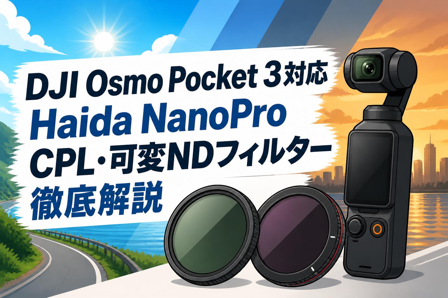 DJI Osmo Pocket 3対応 Haida NanoPro CPL・可変NDフィルター徹底解説