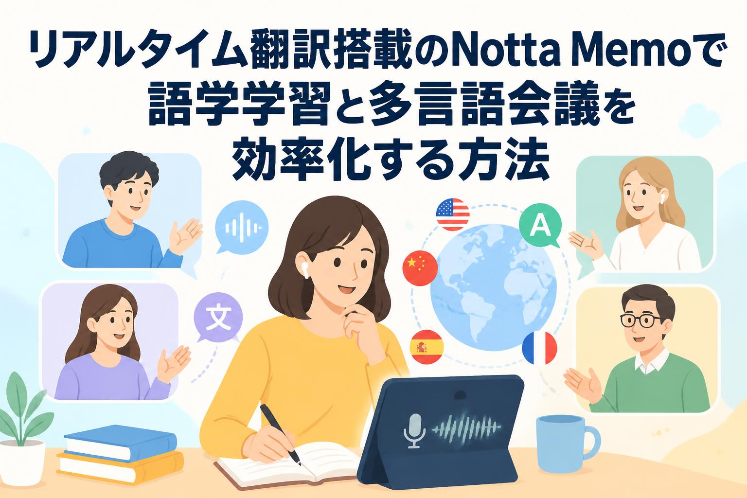 リアルタイム翻訳搭載のNotta Memoで語学学習と多言語会議を効率化する方法