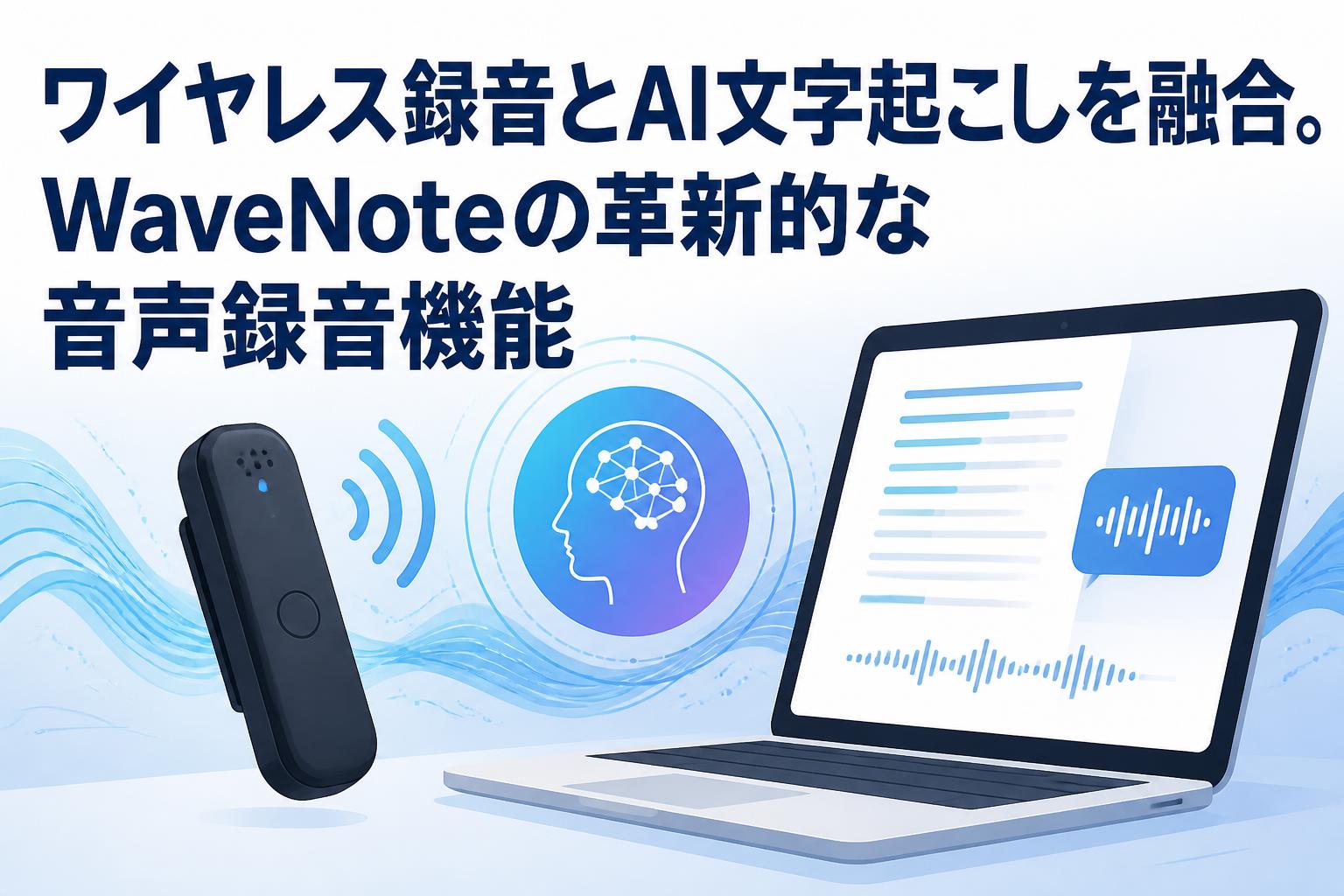 ワイヤレス録音とAI文字起こしを融合。WaveNoteの革新的な音声録音機能