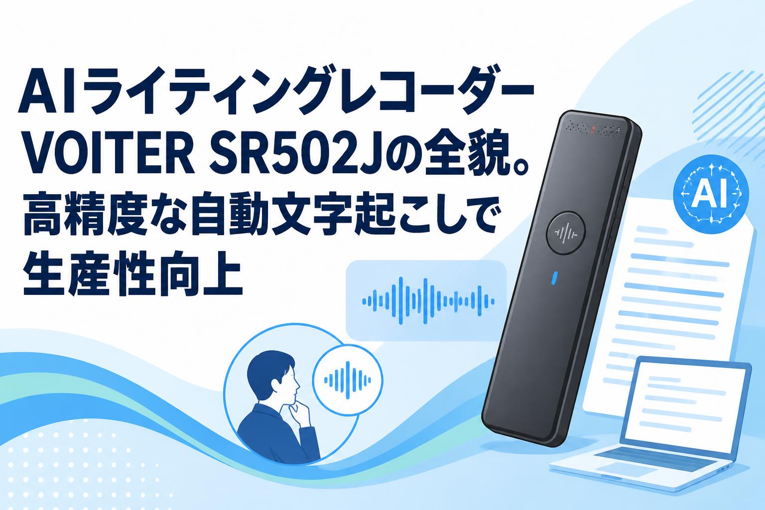 AIライティングレコーダーVOITER SR502Jの全貌。高精度な自動文字起こしで生産性向上
