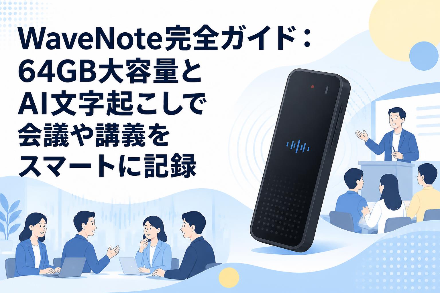 WaveNote完全ガイド：64GB大容量とAI文字起こしで会議や講義をスマートに記録