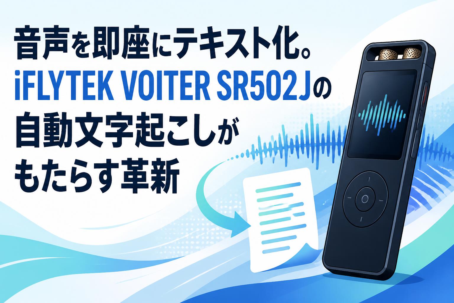 音声を即座にテキスト化。iFLYTEK VOITER SR502Jの自動文字起こしがもたらす革新