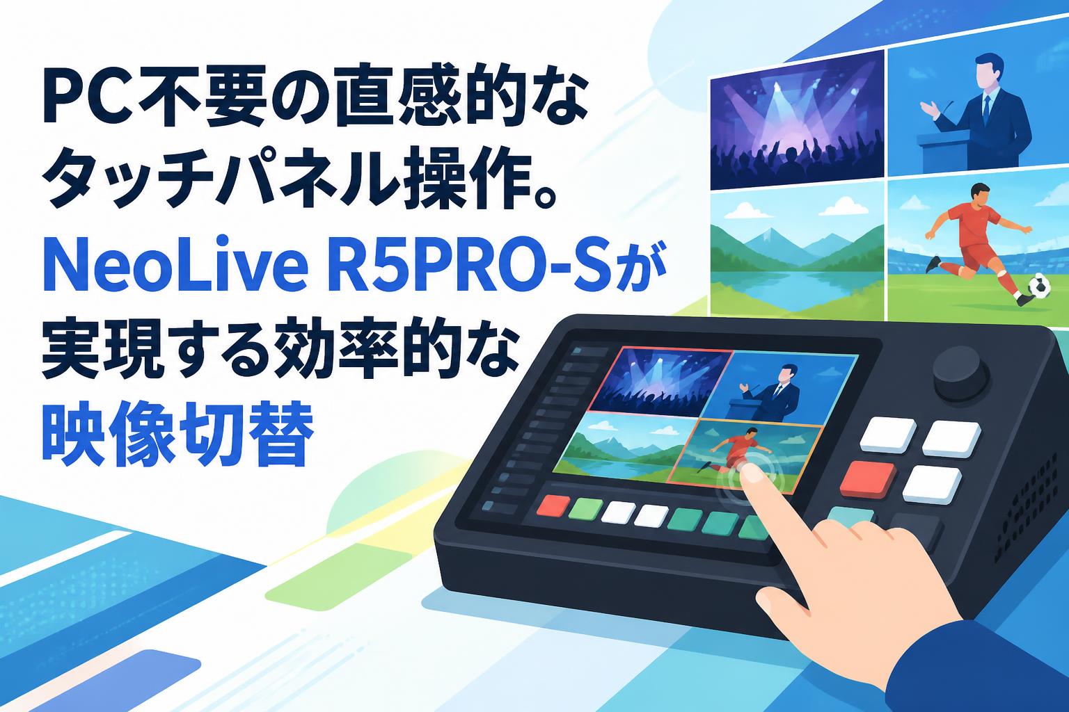 PC不要の直感的なタッチパネル操作。NeoLive R5PRO-Sが実現する効率的な映像切替