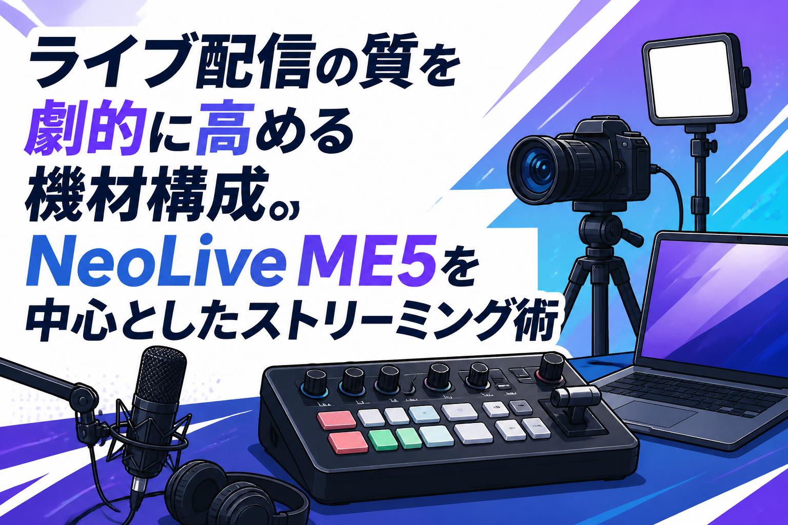 ライブ配信の質を劇的に高める機材構成。NeoLive ME5を中心としたストリーミング術