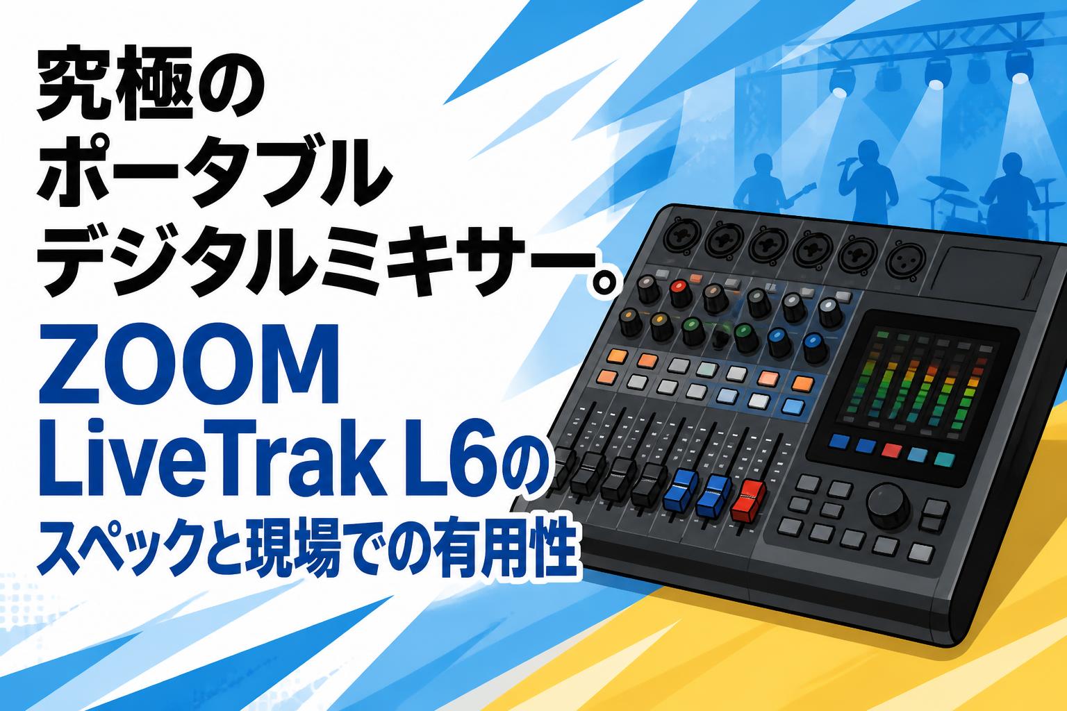 究極のポータブルデジタルミキサー。ZOOM LiveTrak L6のスペックと現場での有用性