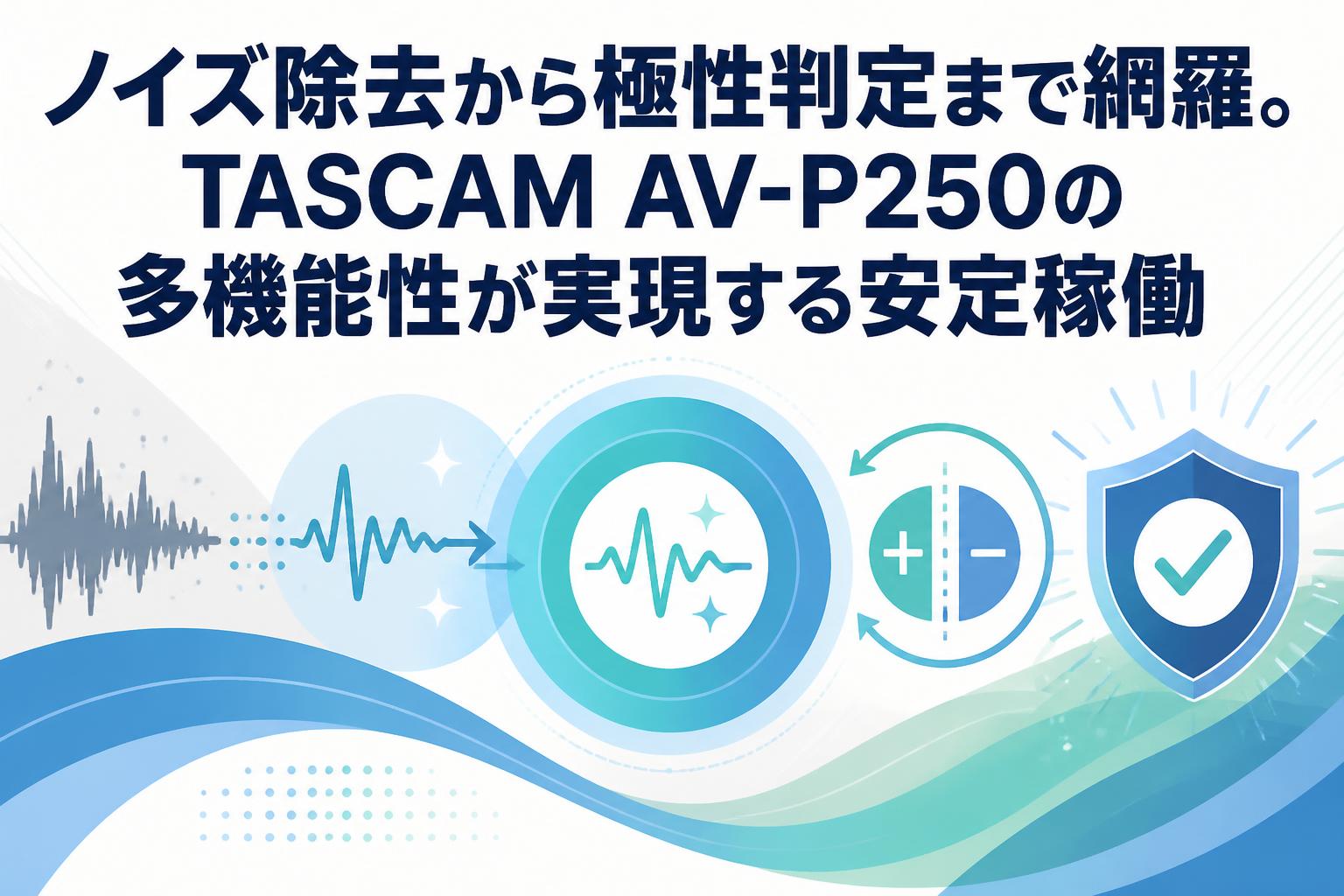 ノイズ除去から極性判定まで網羅。TASCAM AV-P250の多機能性が実現する安定稼働