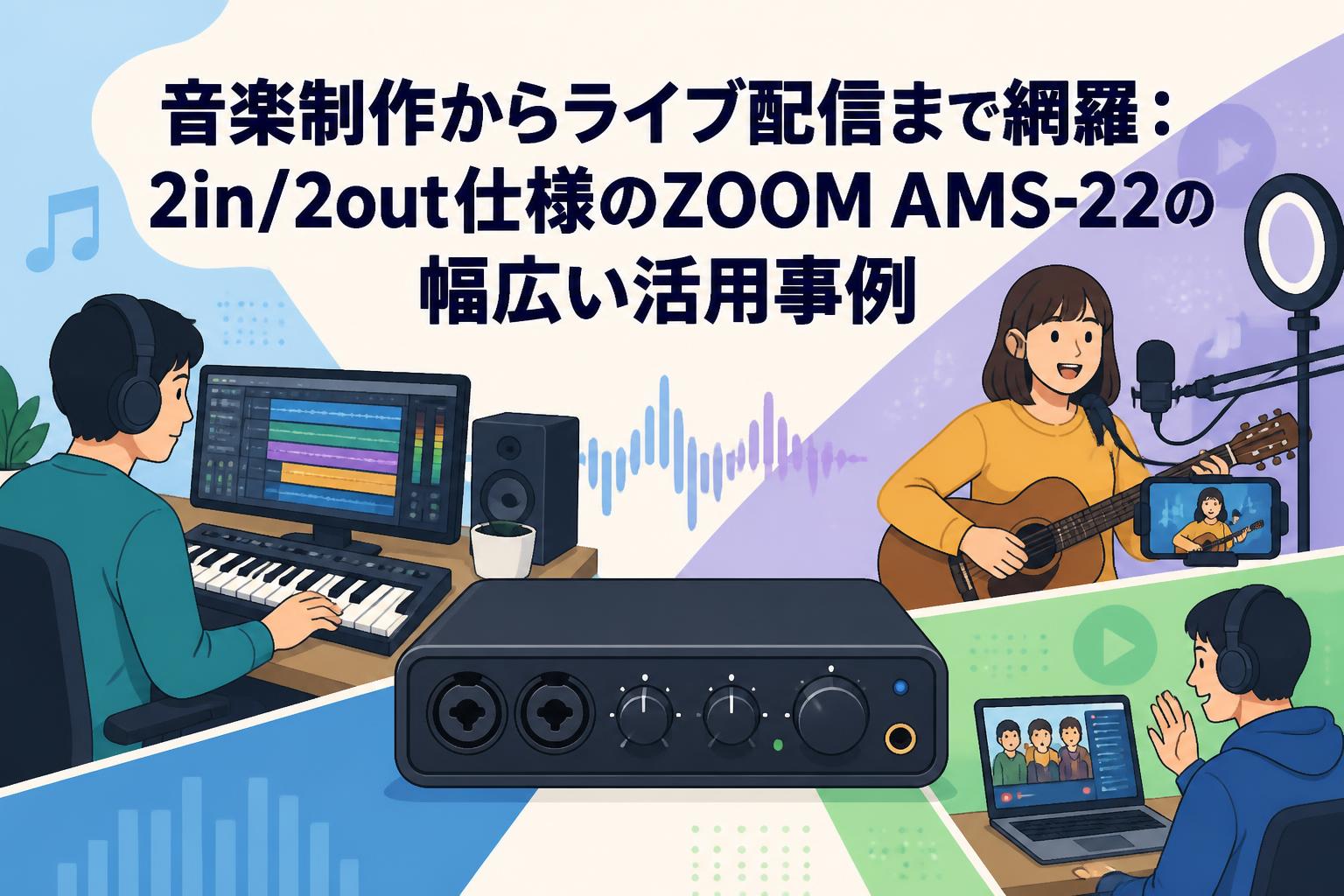音楽制作からライブ配信まで網羅：2in/2out仕様のZOOM AMS-22の幅広い活用事例