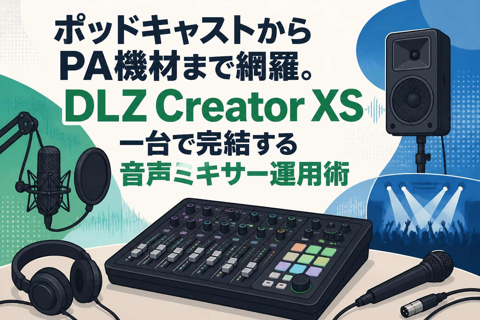 ポッドキャストからPA機材まで網羅。DLZ Creator XS一台で完結する音声ミキサー運用術