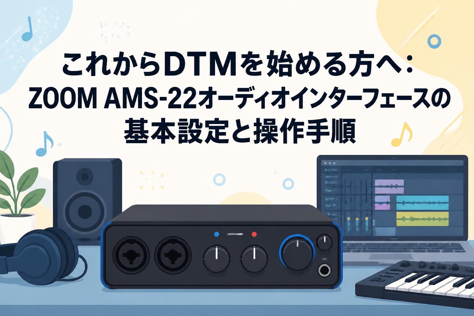 これからDTMを始める方へ：ZOOM AMS-22オーディオインターフェースの基本設定と操作手順