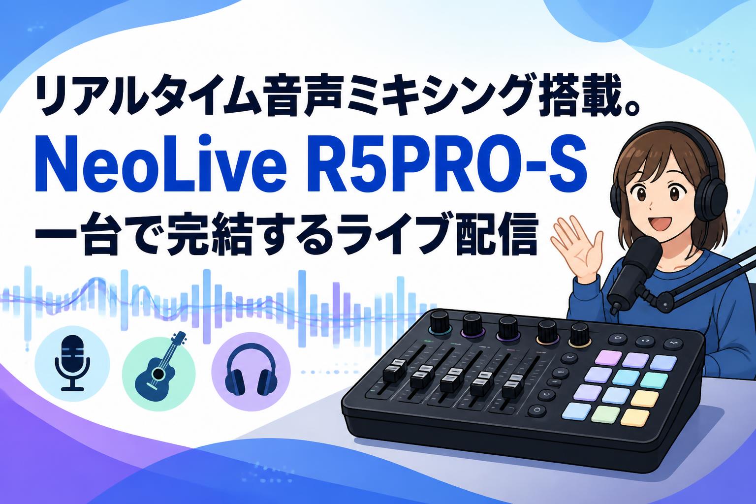 リアルタイム音声ミキシング搭載。NeoLive R5PRO-S一台で完結するライブ配信