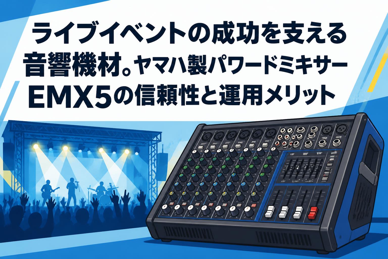 ライブイベントの成功を支える音響機材。ヤマハ製パワードミキサーEMX5の信頼性と運用メリット