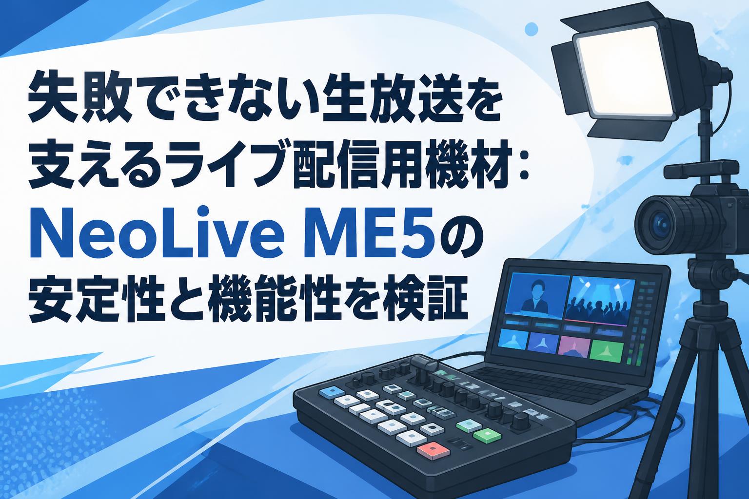 失敗できない生放送を支えるライブ配信用機材：NeoLive ME5の安定性と機能性を検証