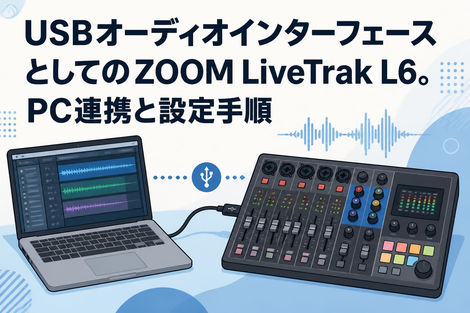 USBオーディオインターフェースとしてのZOOM LiveTrak L6。PC連携と設定手順