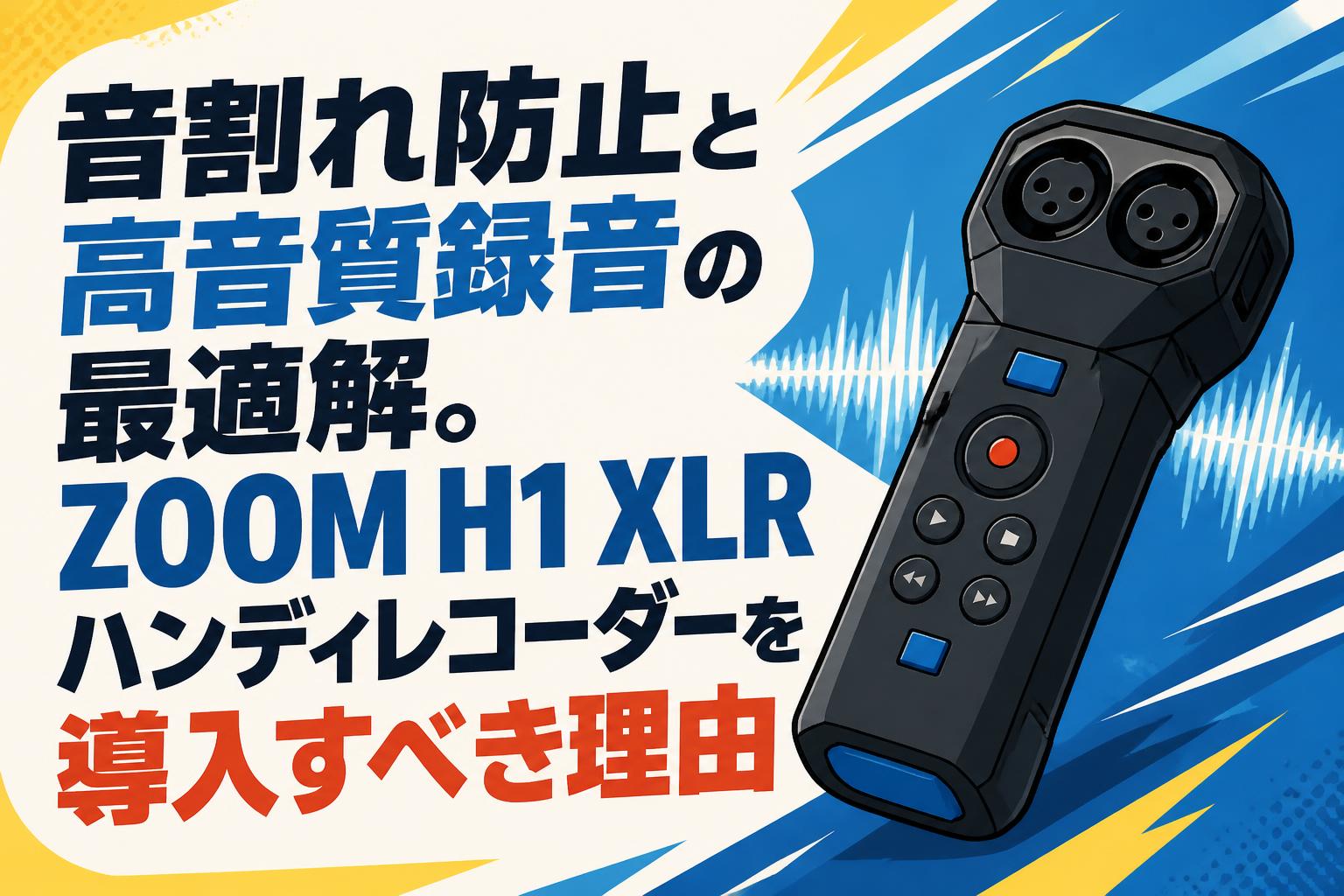 音割れ防止と高音質録音の最適解。ZOOM H1 XLRハンディレコーダーを導入すべき理由