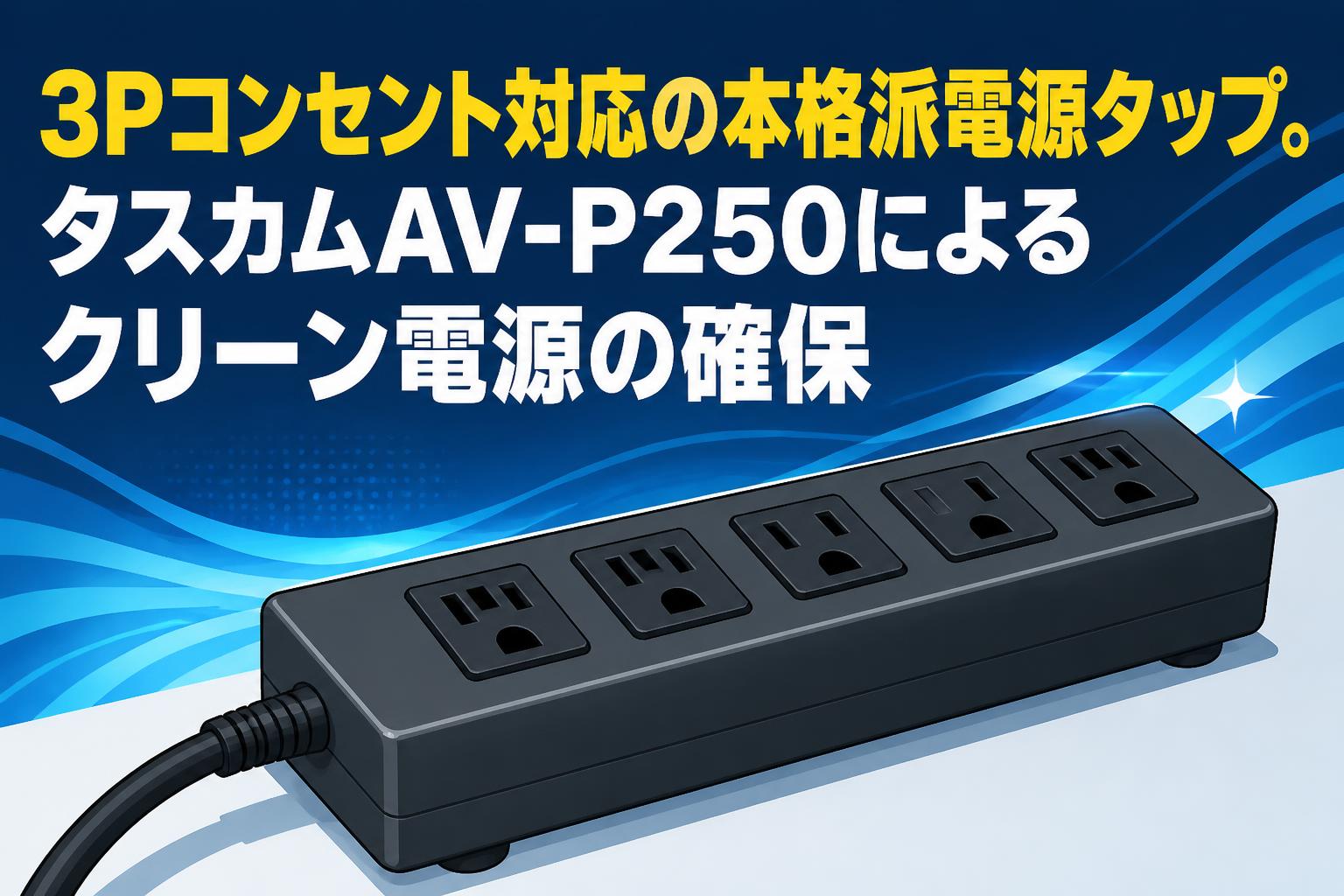 3Pコンセント対応の本格派電源タップ。タスカムAV-P250によるクリーン電源の確保
