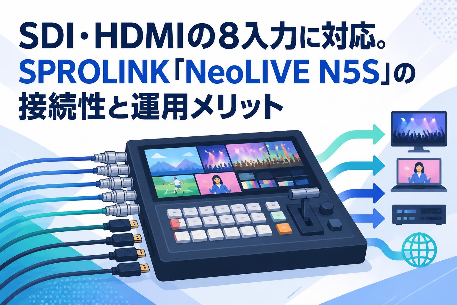 SDI・HDMIの8入力に対応。SPROLINK「NeoLIVE N5S」の接続性と運用メリット