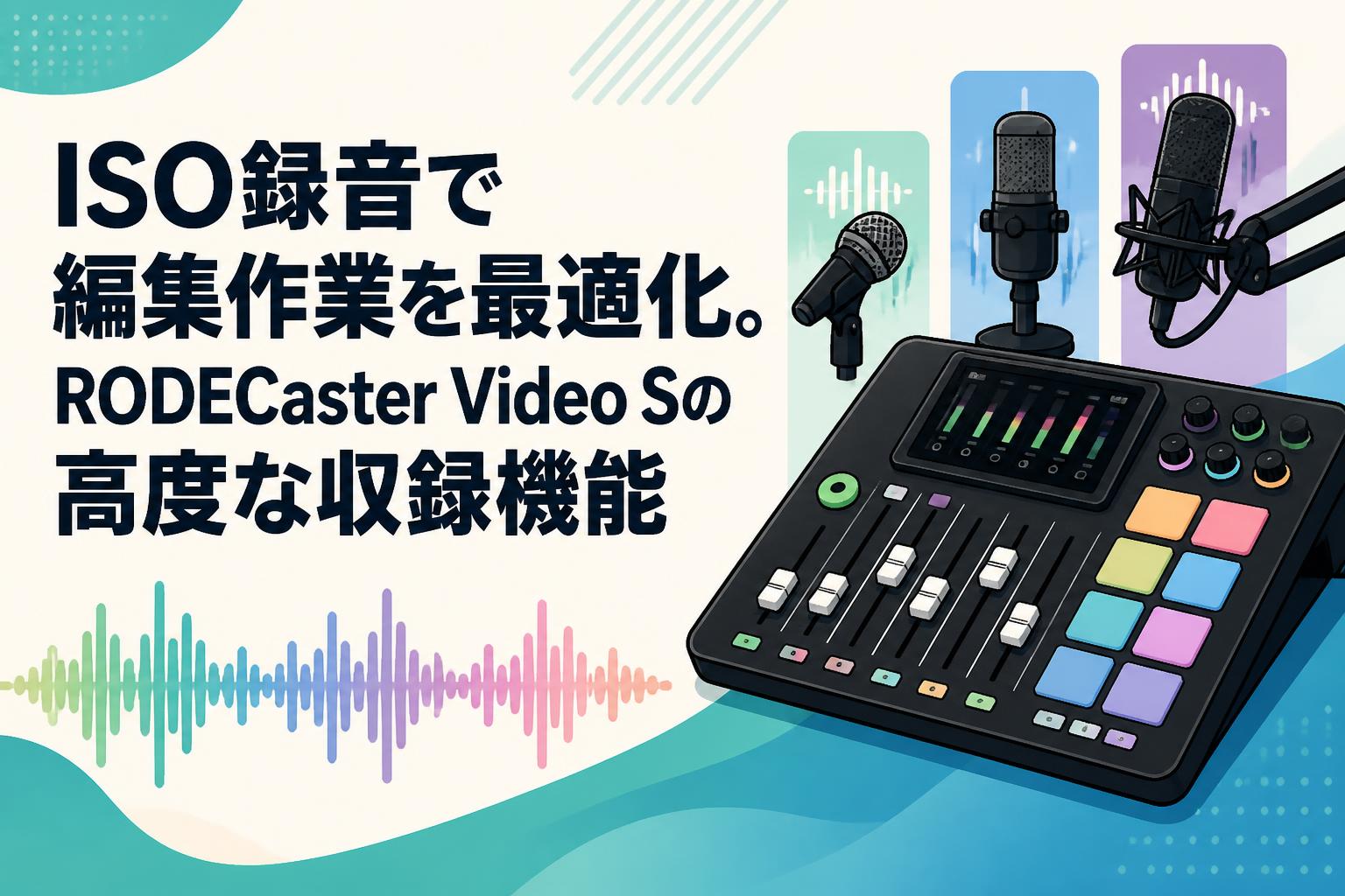 ISO録音で編集作業を最適化。RODECaster Video Sの高度な収録機能