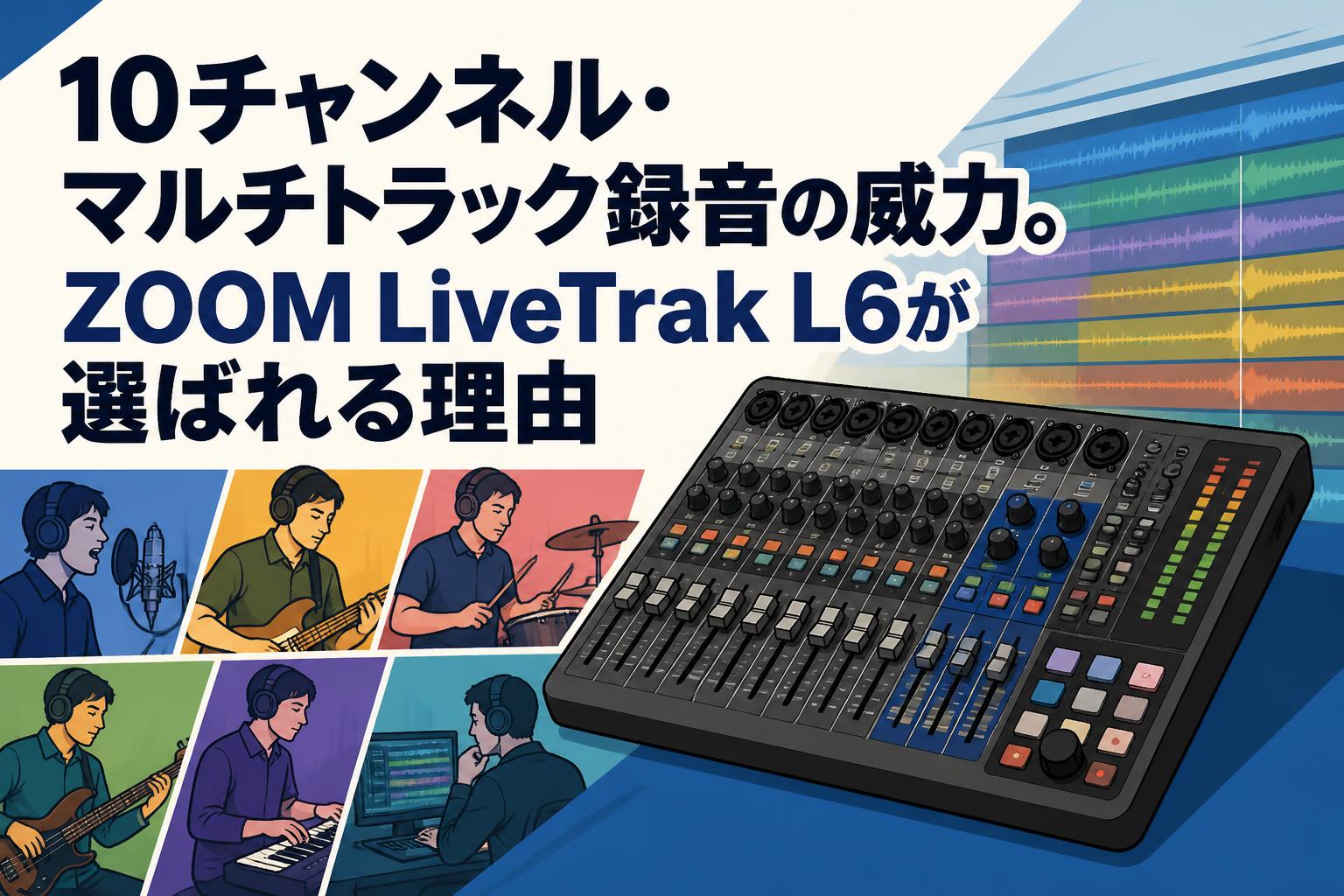 10チャンネル・マルチトラック録音の威力。ZOOM LiveTrak L6が選ばれる理由