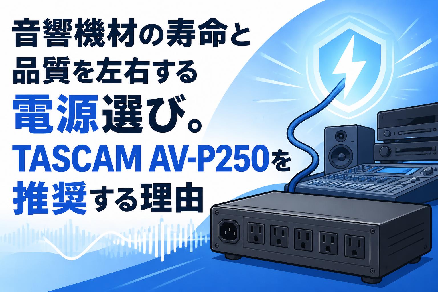 音響機材の寿命と品質を左右する電源選び。TASCAM AV-P250を推奨する理由