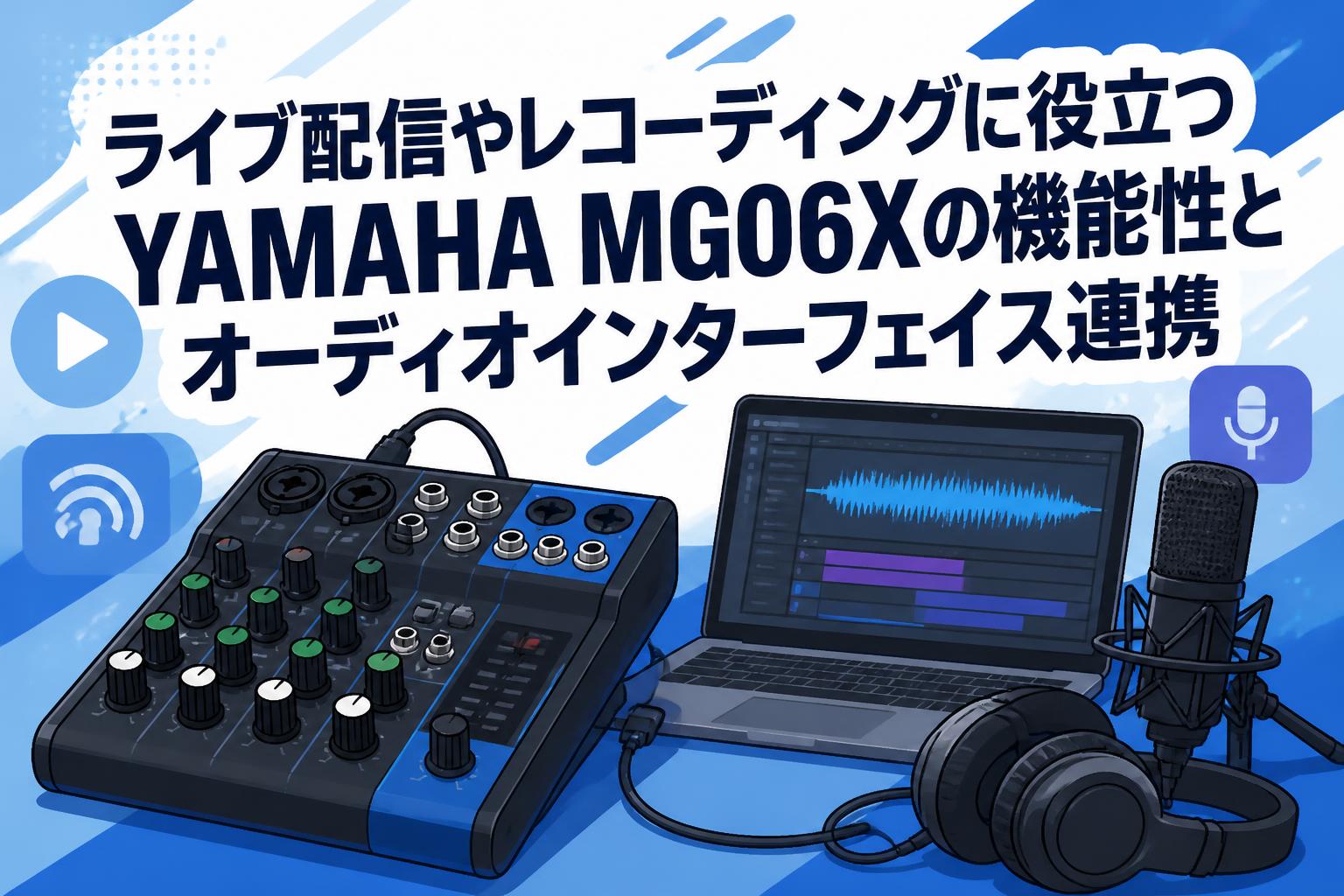 ライブ配信やレコーディングに役立つYAMAHA MG06Xの機能性とオーディオインターフェイス連携