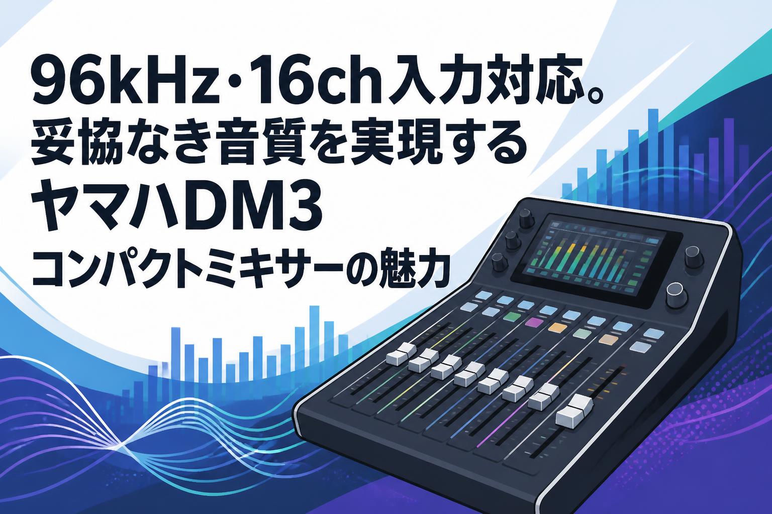 96kHz・16ch入力対応。妥協なき音質を実現するヤマハDM3コンパクトミキサーの魅力