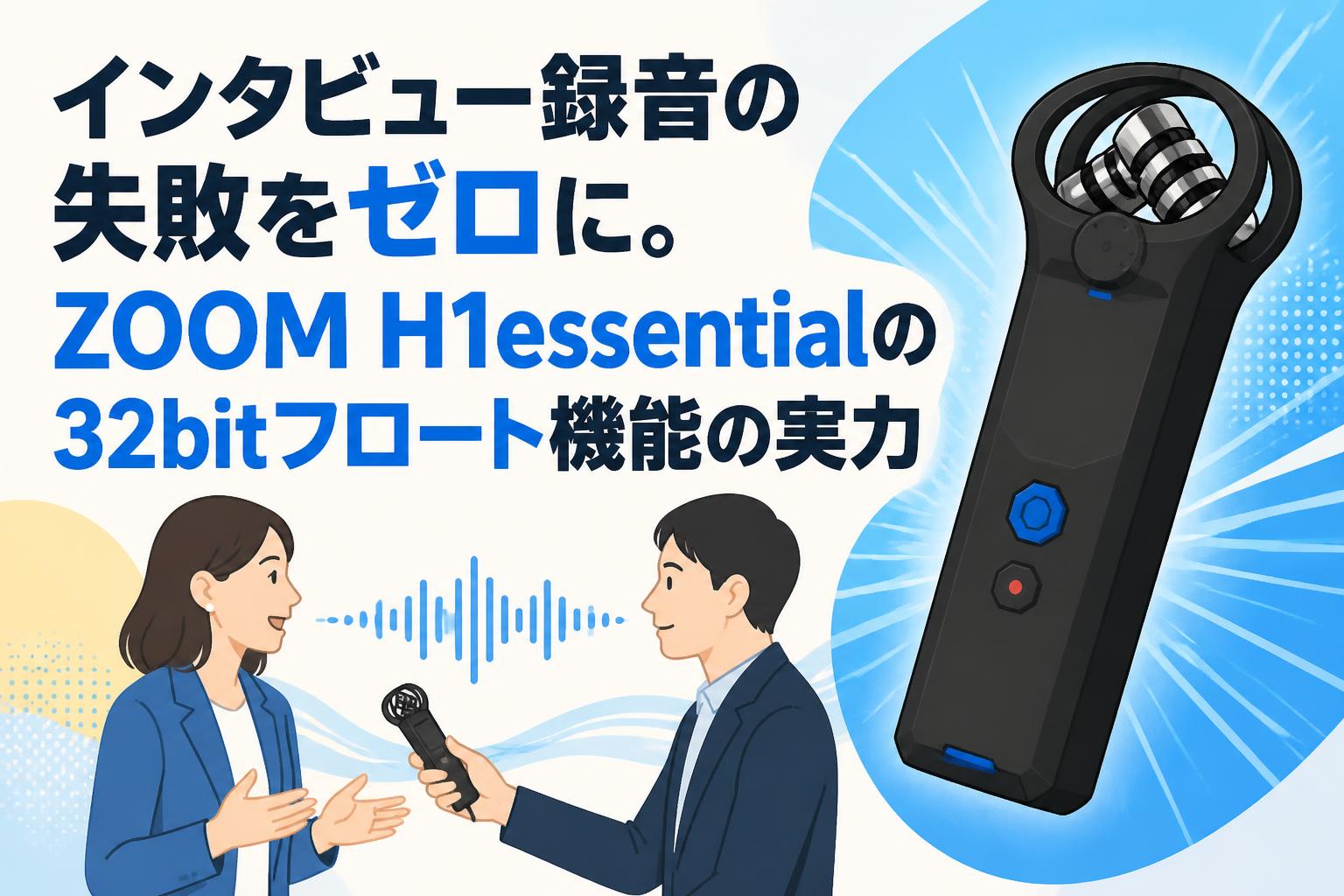 インタビュー録音の失敗をゼロに。ZOOM H1essentialの32bitフロート機能の実力