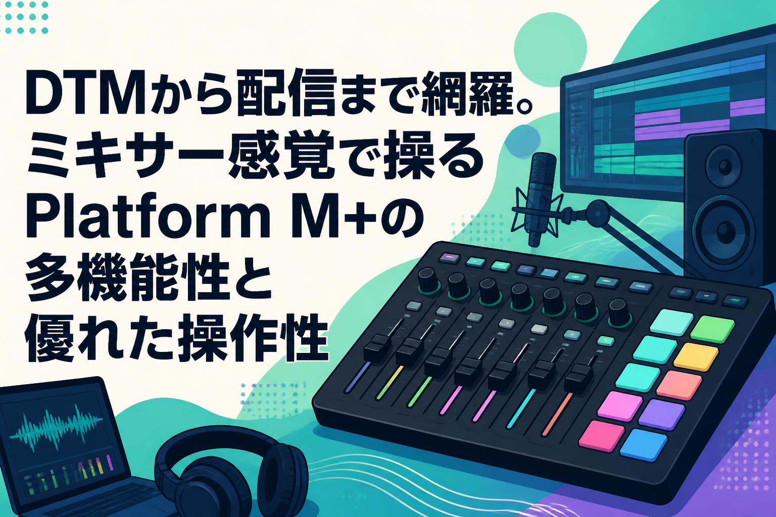 DTMから配信まで網羅。ミキサー感覚で操るPlatform M+の多機能性と優れた操作性