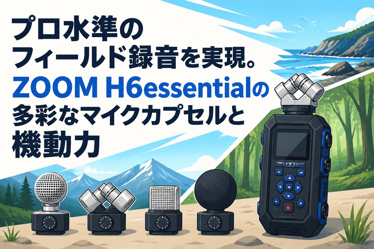 プロ水準のフィールド録音を実現。ZOOM H6essentialの多彩なマイクカプセルと機動力