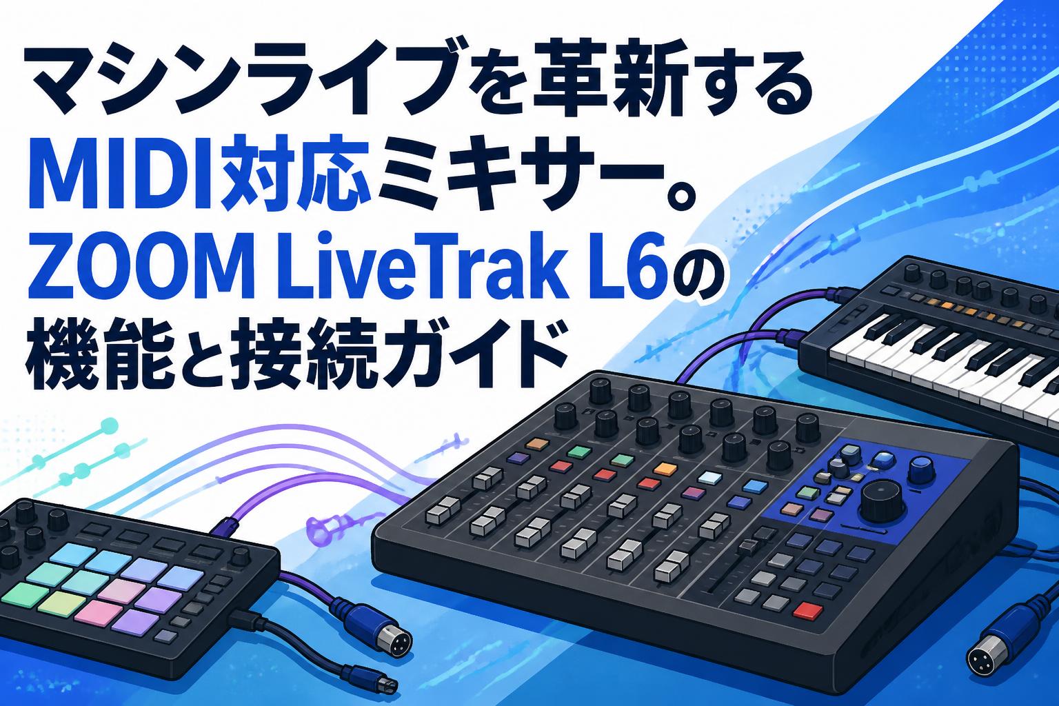マシンライブを革新するMIDI対応ミキサー。ZOOM LiveTrak L6の機能と接続ガイド