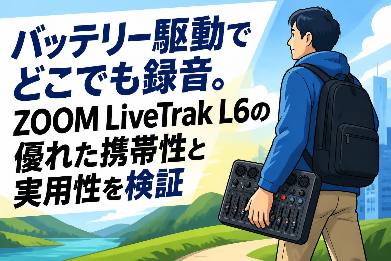 バッテリー駆動でどこでも録音。ZOOM LiveTrak L6の優れた携帯性と実用性を検証