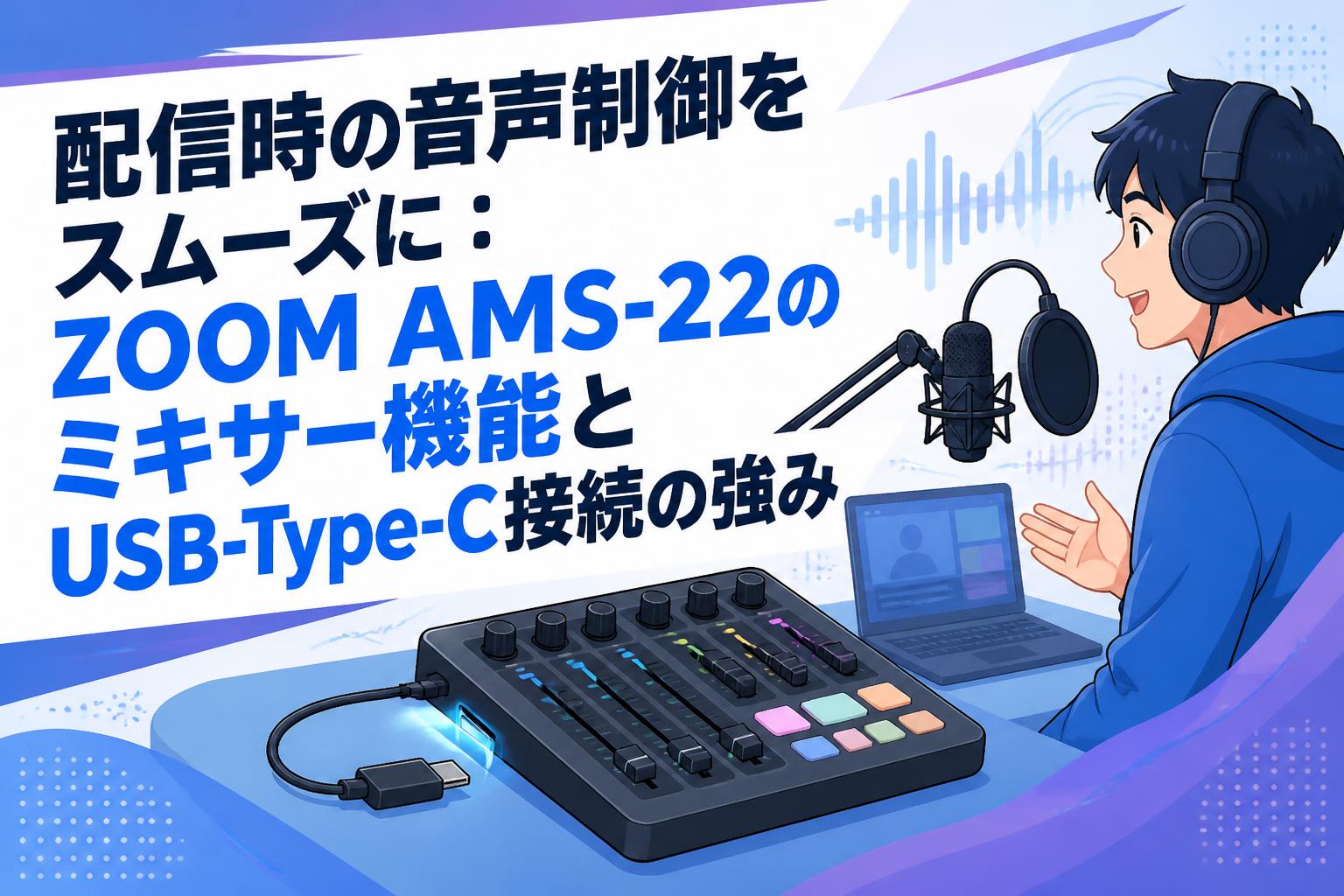 配信時の音声制御をスムーズに：ZOOM AMS-22のミキサー機能とUSB-Type-C接続の強み