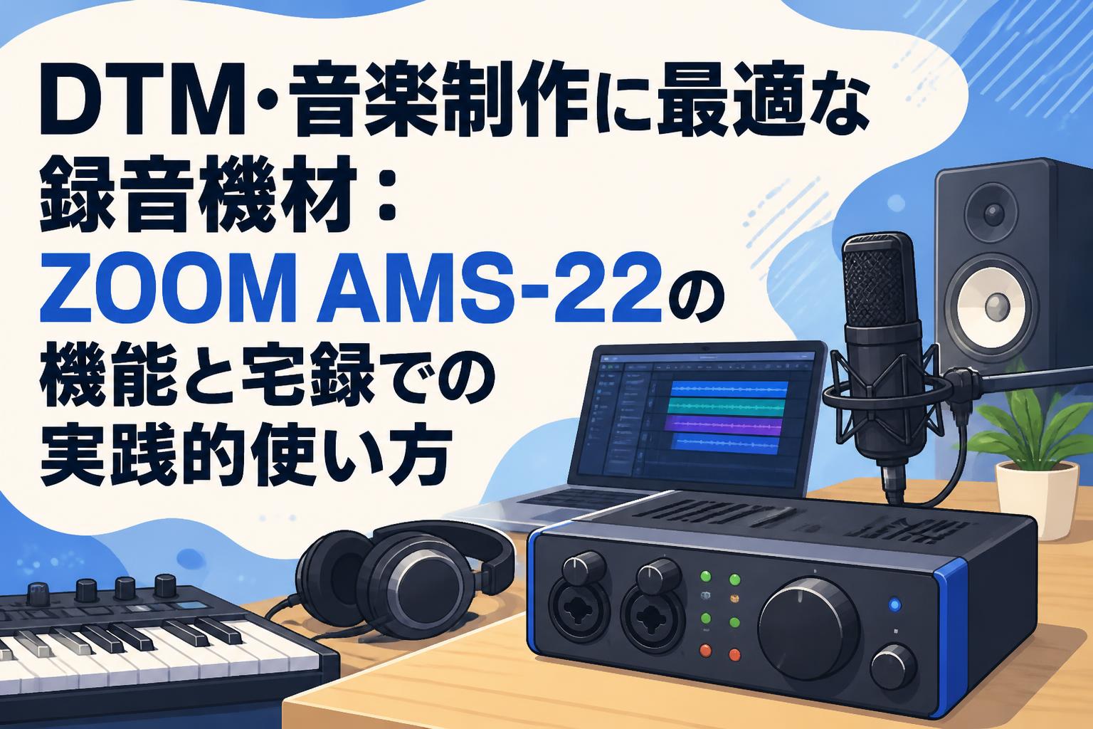 DTM・音楽制作に最適な録音機材：ZOOM AMS-22の機能と宅録での実践的使い方