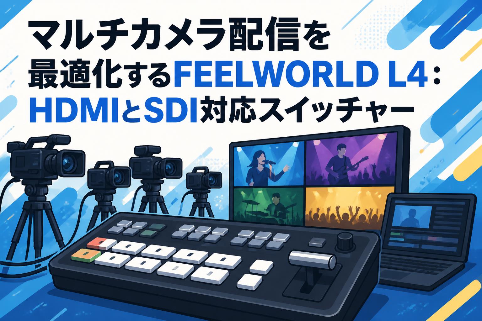 マルチカメラ配信を最適化するFEELWORLD L4：HDMIとSDI対応スイッチャー