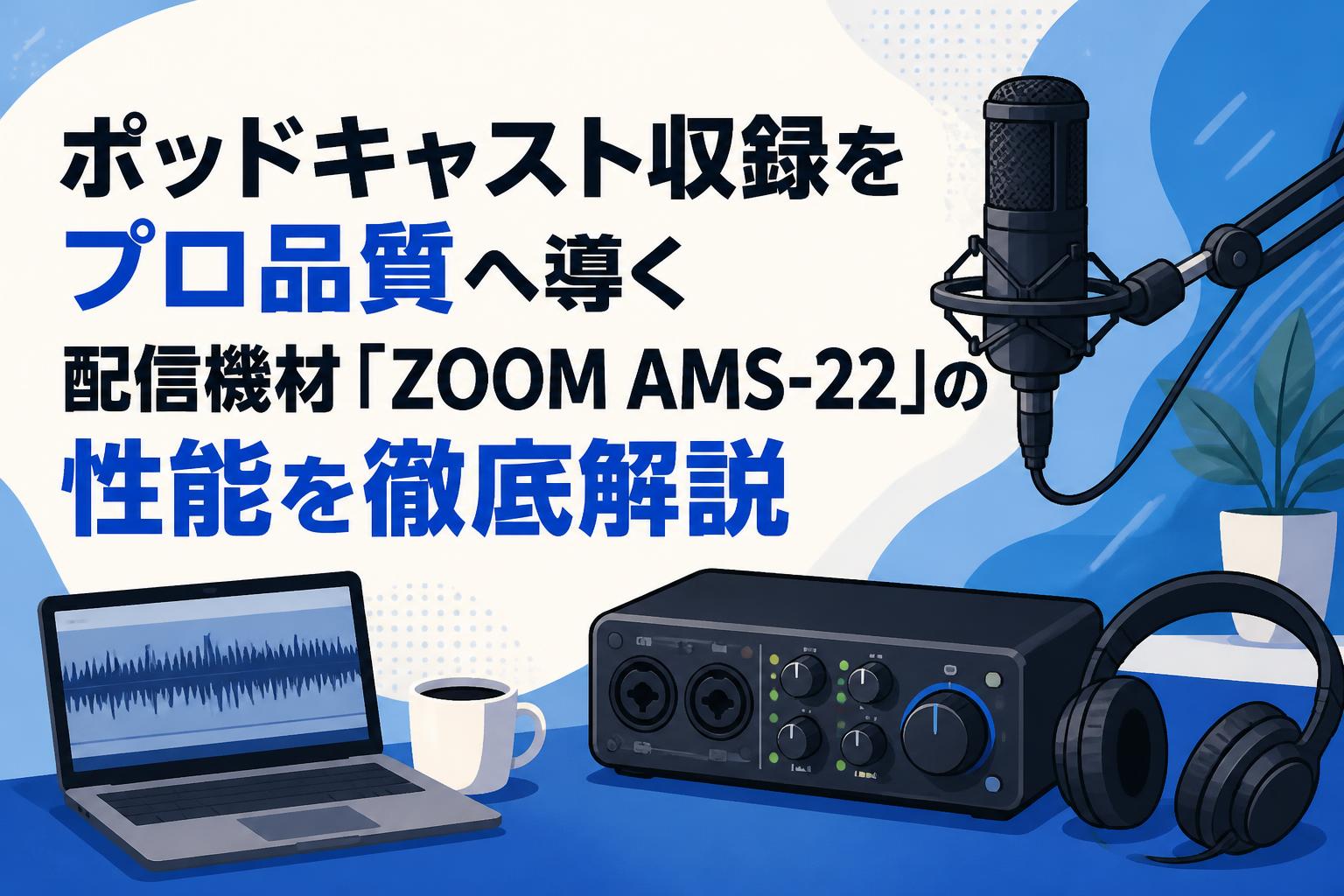 ポッドキャスト収録をプロ品質へ導く配信機材「ZOOM AMS-22」の性能を徹底解説
