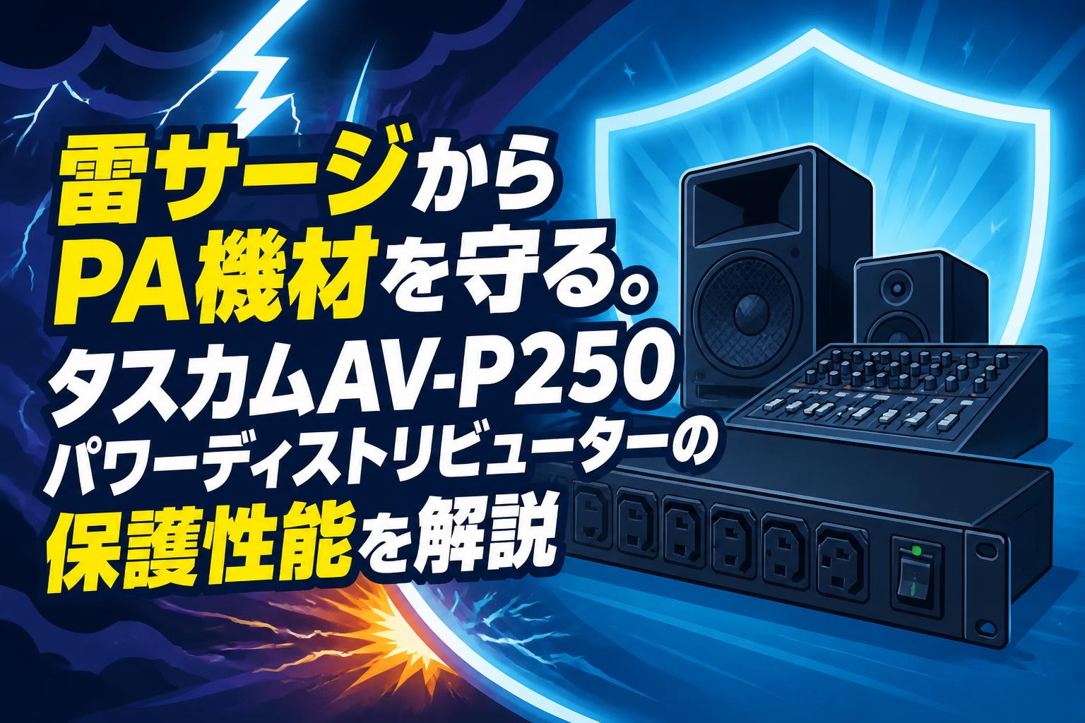 雷サージからPA機材を守る。タスカムAV-P250パワーディストリビューターの保護性能を解説