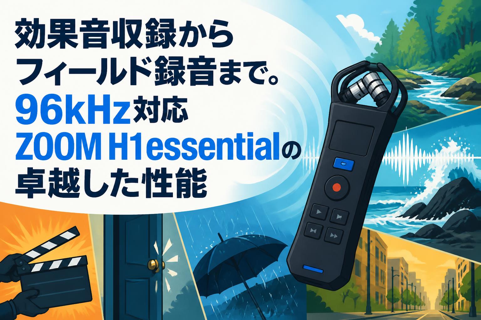 効果音収録からフィールド録音まで。96kHz対応ZOOM H1essentialの卓越した性能
