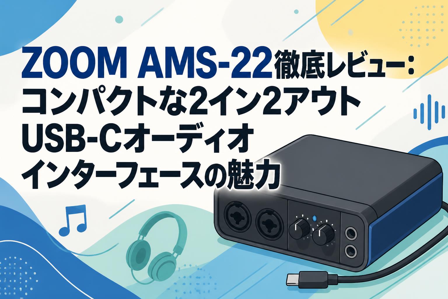 ZOOM AMS-22徹底レビュー：コンパクトな2イン2アウトUSB-Cオーディオインターフェースの魅力