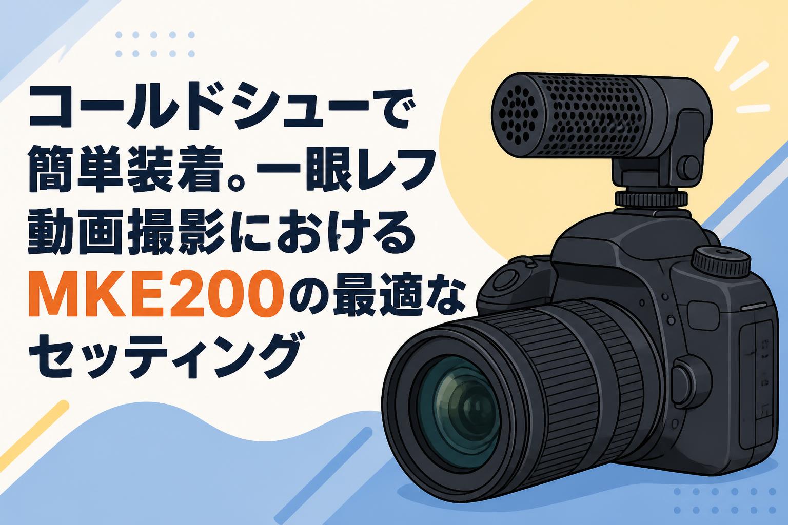 コールドシューで簡単装着。一眼レフ動画撮影におけるMKE200の最適なセッティング