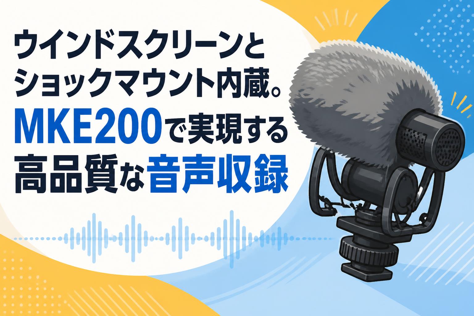 ウインドスクリーンとショックマウント内蔵。MKE200で実現する高品質な音声収録