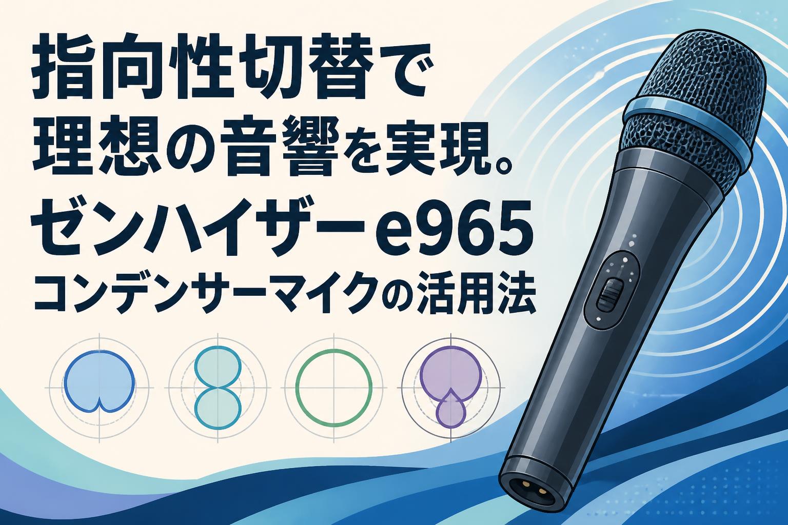 指向性切替で理想の音響を実現。ゼンハイザーe965コンデンサーマイクの活用法