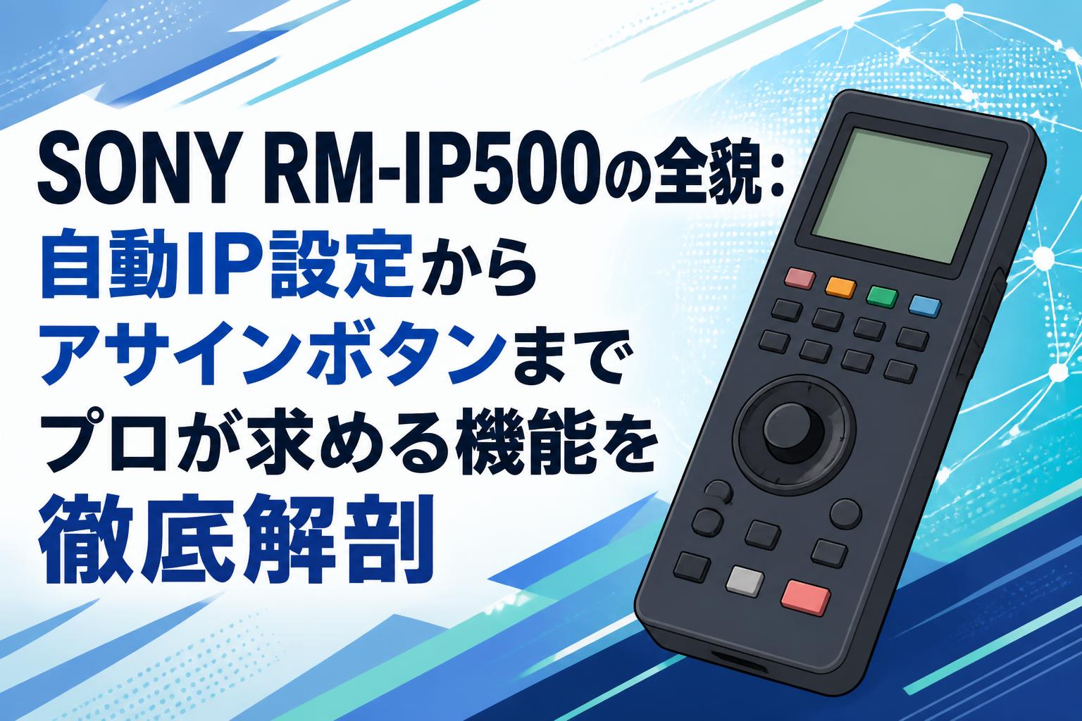 SONY RM-IP500の全貌：自動IP設定からアサインボタンまでプロが求める機能を徹底解剖