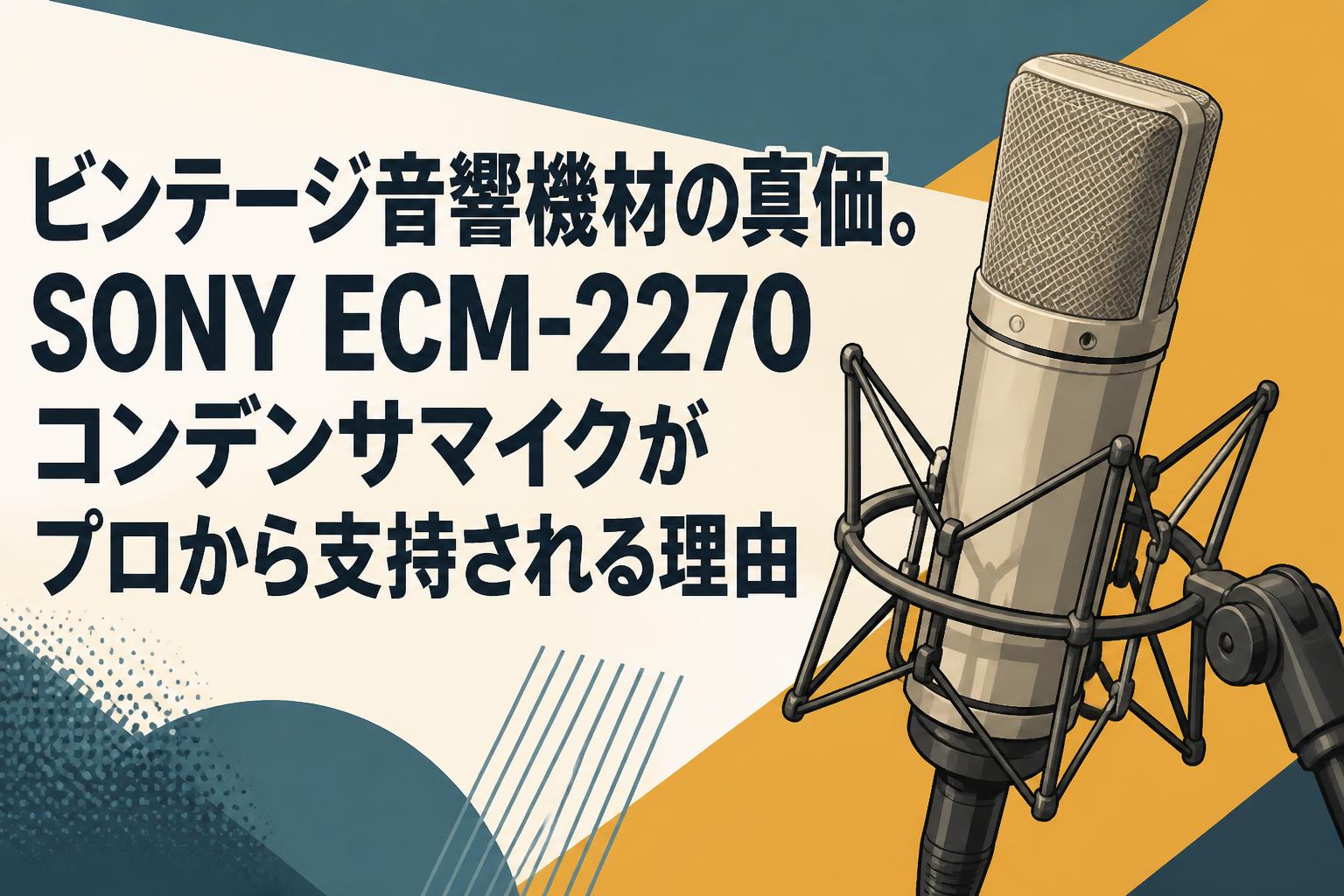 ビンテージ音響機材の真価。SONY ECM-2270コンデンサマイクがプロから支持される理由