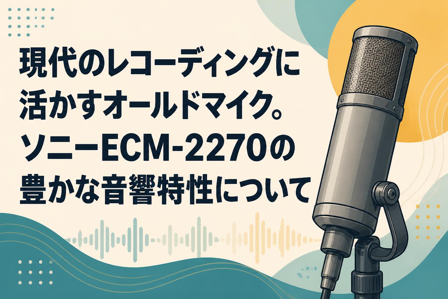 現代のレコーディングに活かすオールドマイク。ソニーECM-2270の豊かな音響特性について