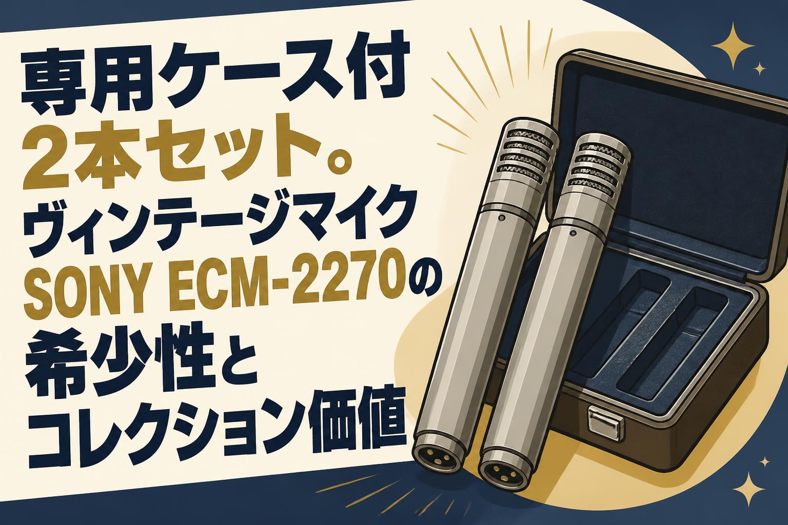 専用ケース付2本セット。ヴィンテージマイクSONY ECM-2270の希少性とコレクション価値