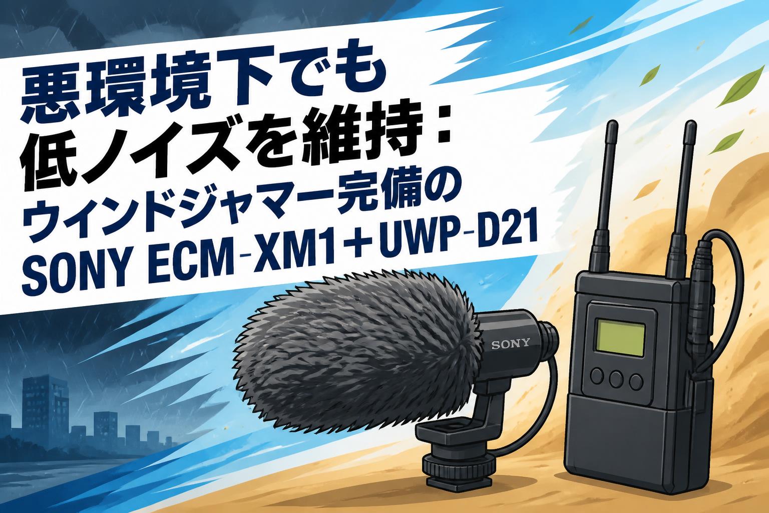 悪環境下でも低ノイズを維持：ウィンドジャマー完備のSONY ECM-XM1＋UWP-D21