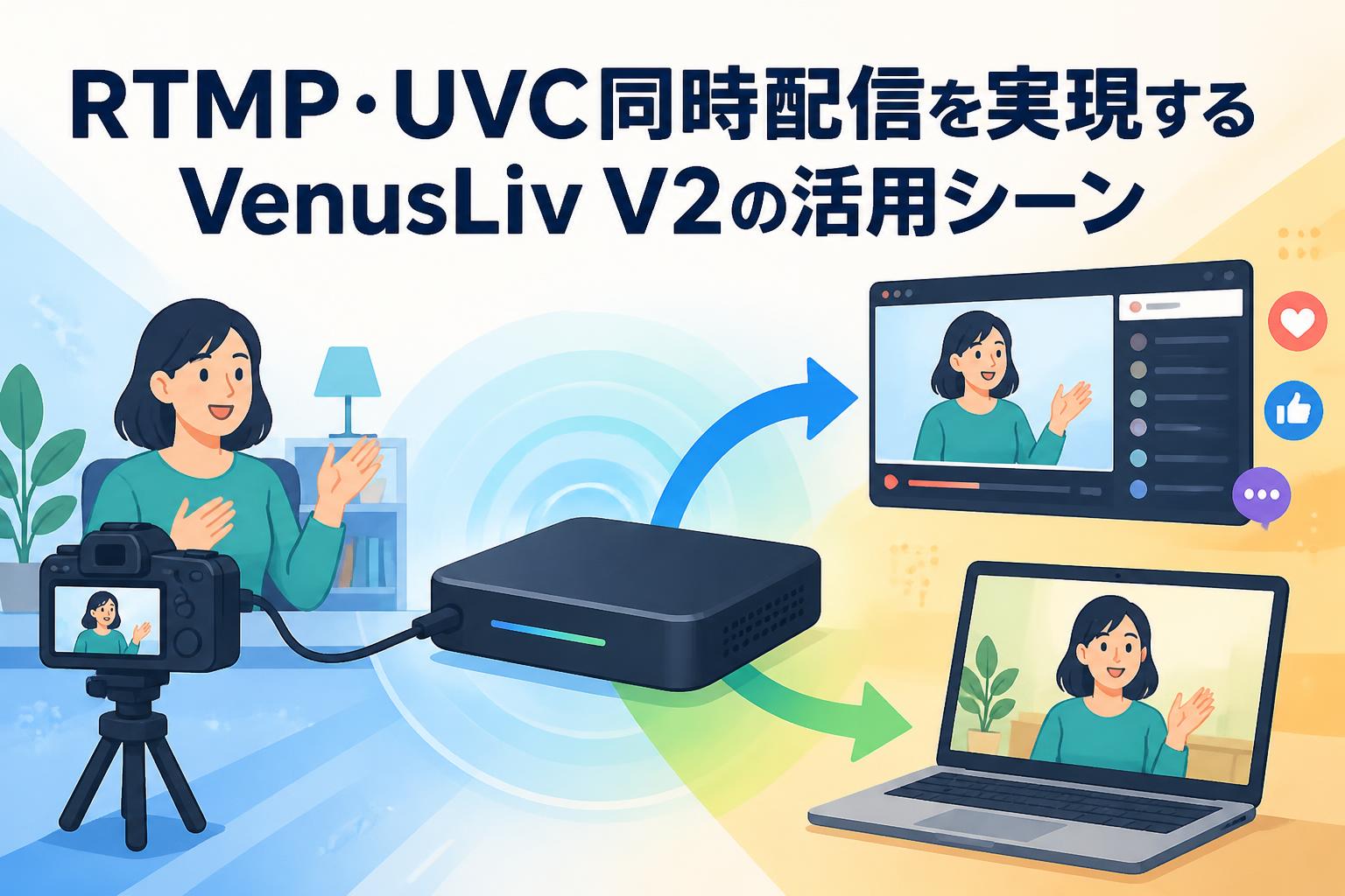 RTMP・UVC同時配信を実現するVenusLiv V2の活用シーン