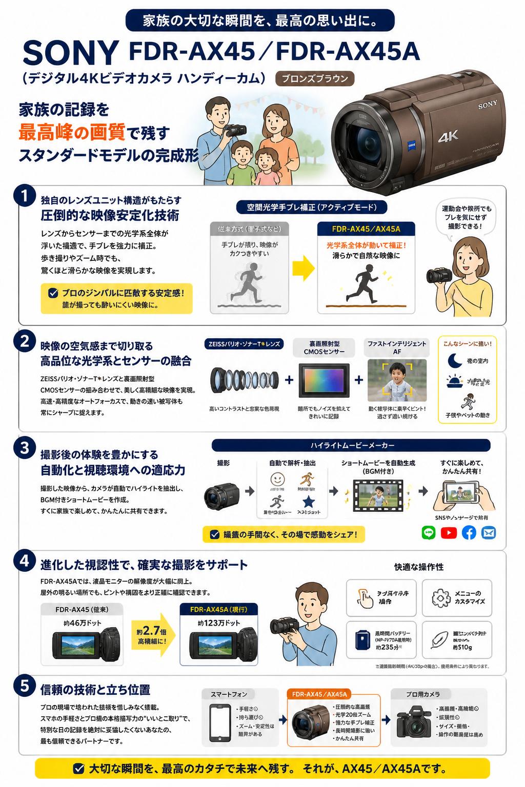 SONY FDR-AX45 ／FDR-AX45A（デジタル４Kビデオカメラ ハンディーカム））ブロンズブラウン 概要