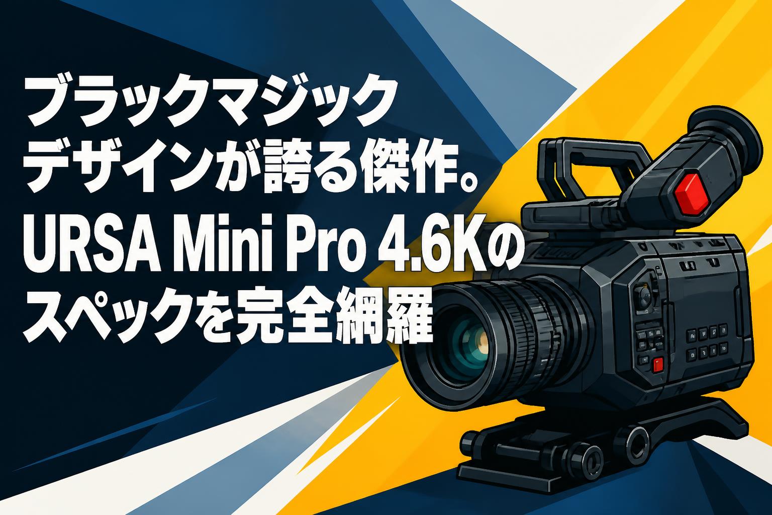 ブラックマジックデザインが誇る傑作。URSA Mini Pro 4.6Kのスペックを完全網羅