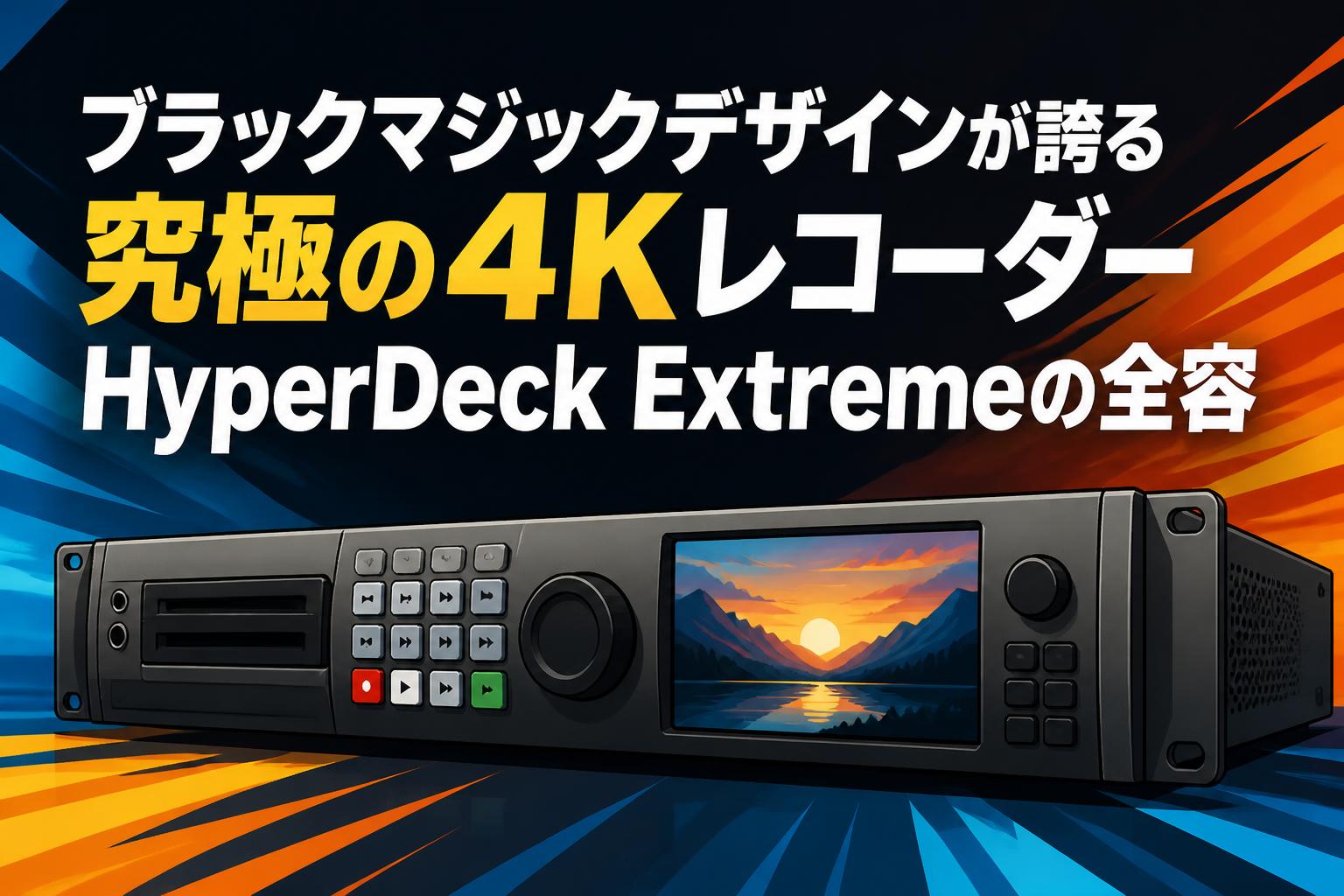 ブラックマジックデザインが誇る究極の4KレコーダーHyperDeck Extremeの全容